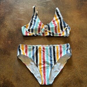 Colorful Striped Bikini Set